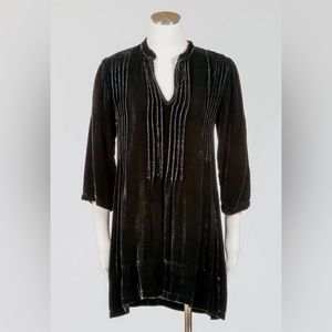 CP Shades Regina Black Velvet Tunic Dress Top Small